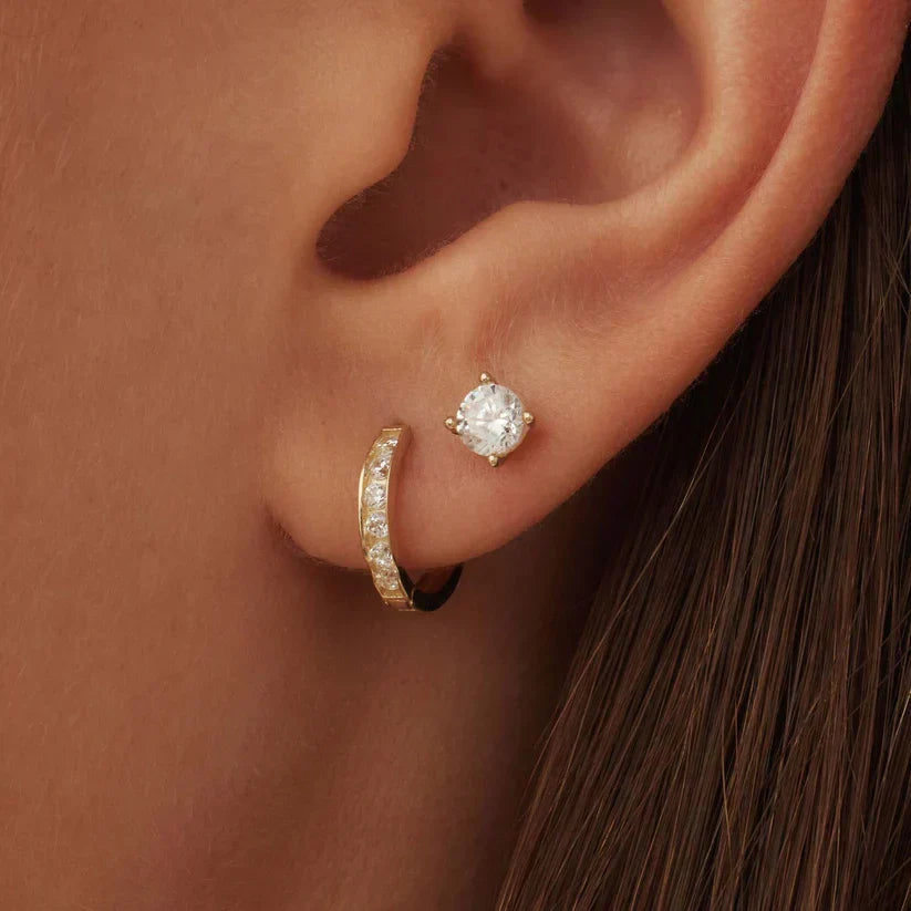 Conjunto Pendientes Aros y Botón