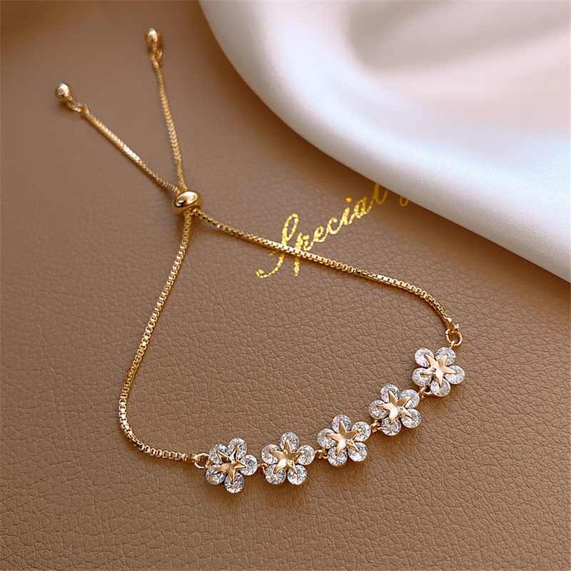 Pulsera Margarita de Cristal Oro