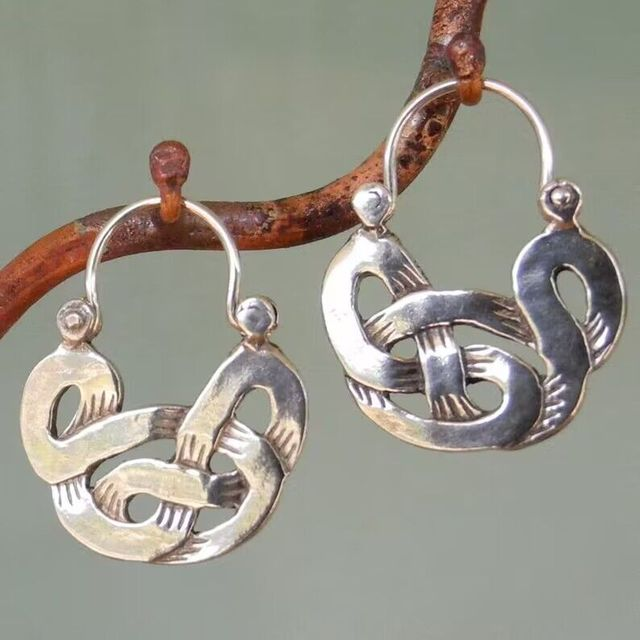 Pendientes Vintage Irregulares Plateados