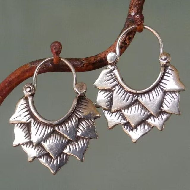 Pendientes Vintage con Hoja Plateados