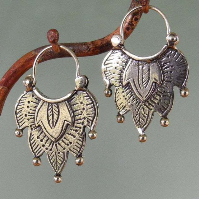 Pendientes Vintage con Hoja Plateados