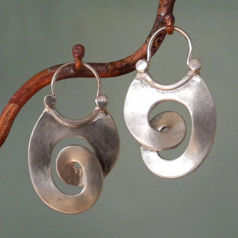 Pendientes Espiral Plateados