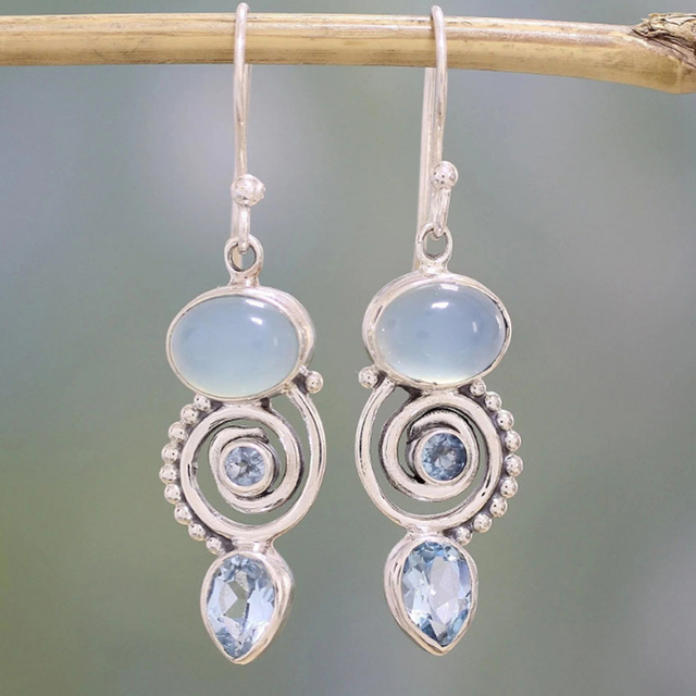 Pendientes Vintage Piedra Luna