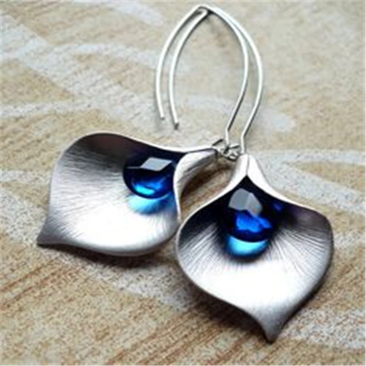 Pendientes Piedra Azul Plateados