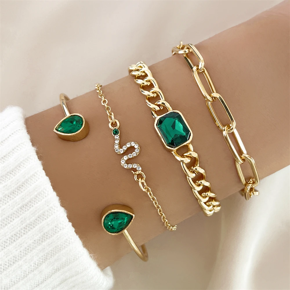 Pack de Pulseras Cristales Verdes