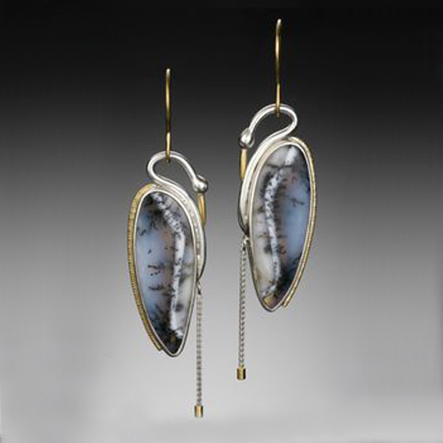 Pendientes Vintage Plateados Oscuros