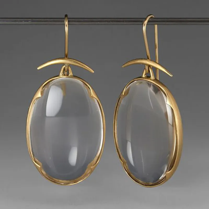 Pendientes Vintage de Cristal Gris