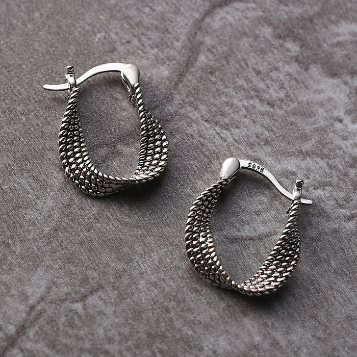 Pendientes Vintage Malla Plateados