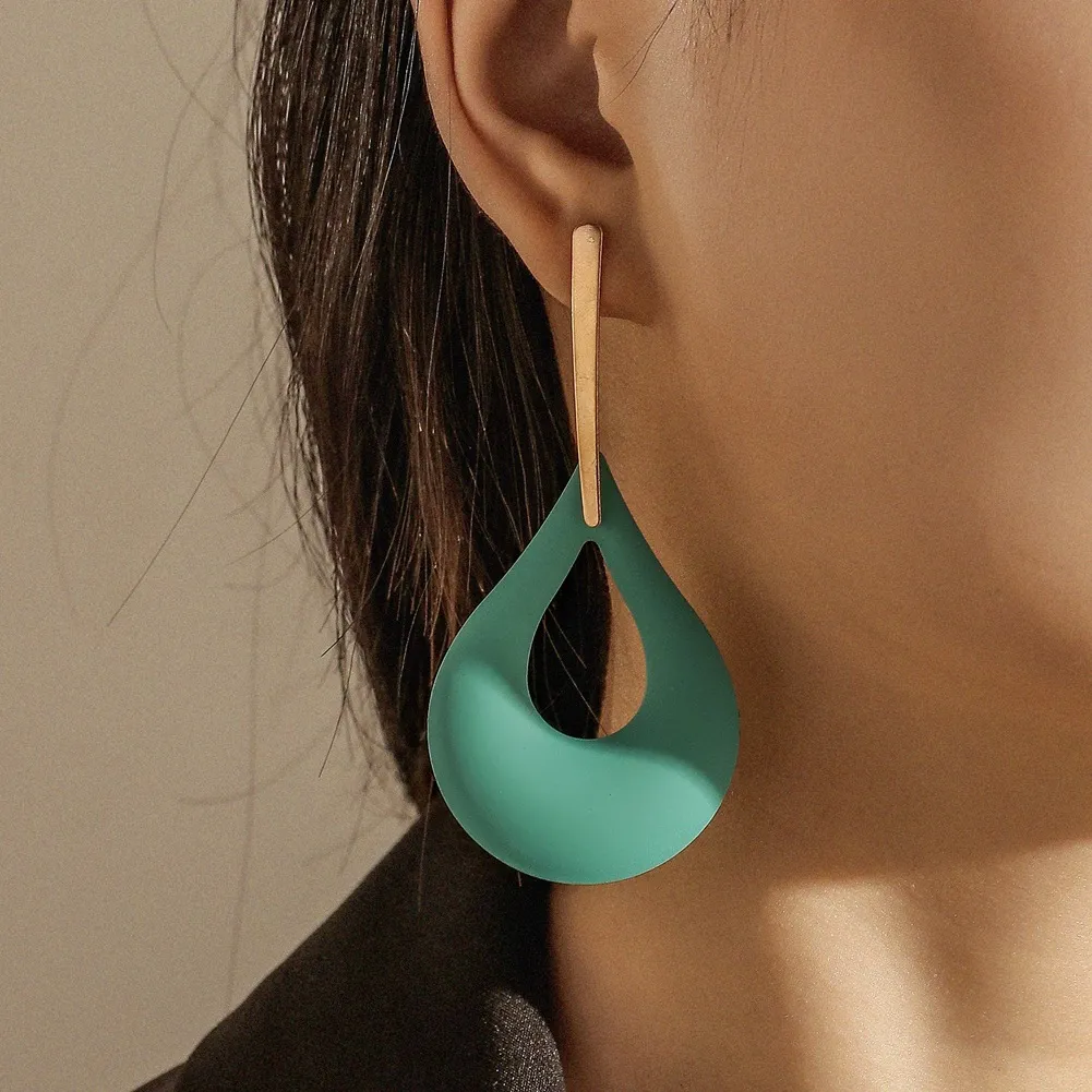 Pendientes Gota Hueca Turquesa