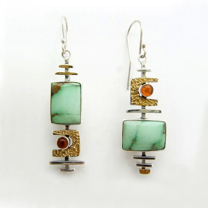 Pendientes Vintage Piedra Verde Antigua