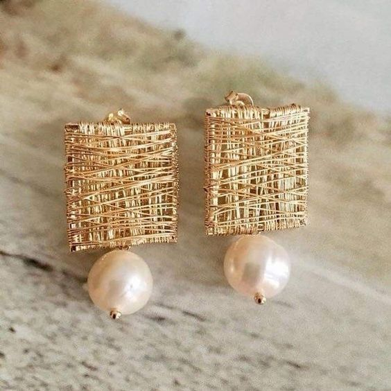 Pendientes Vintage con Perlas de Oro