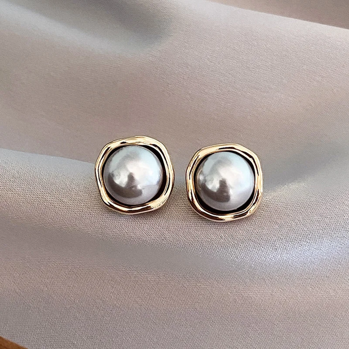 Pendientes Elegantes de Perla Negra