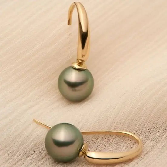 Pendientes Perla Verde Oliva