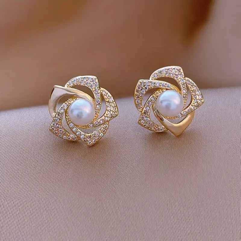 Pendientes Rosa Perlada