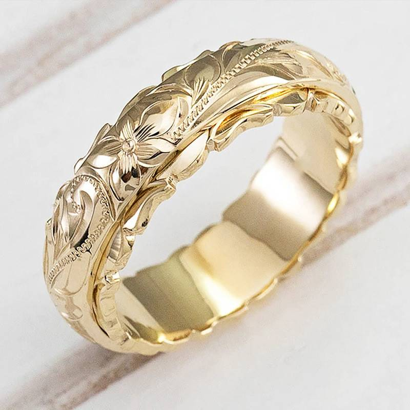 Anillo vintage de flor de Oro