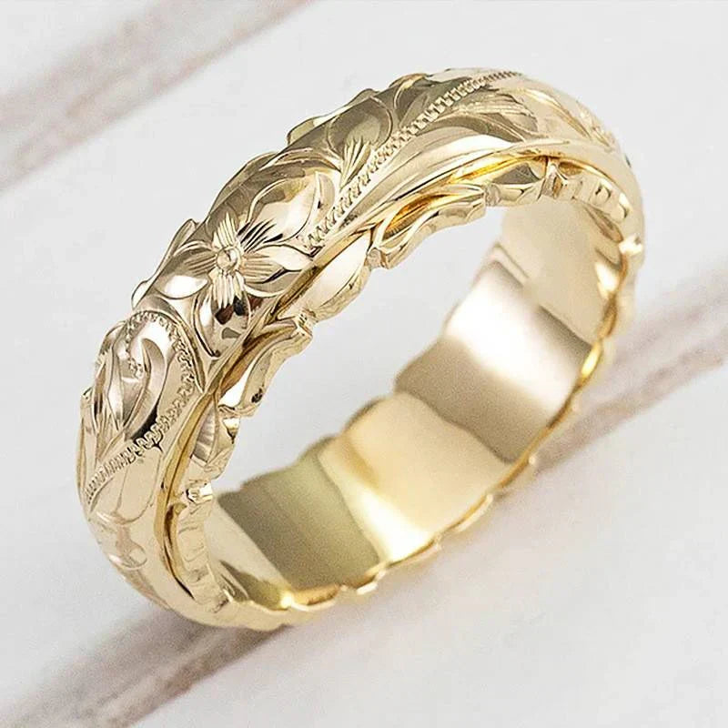 Anillo Flor Dorada Antigua