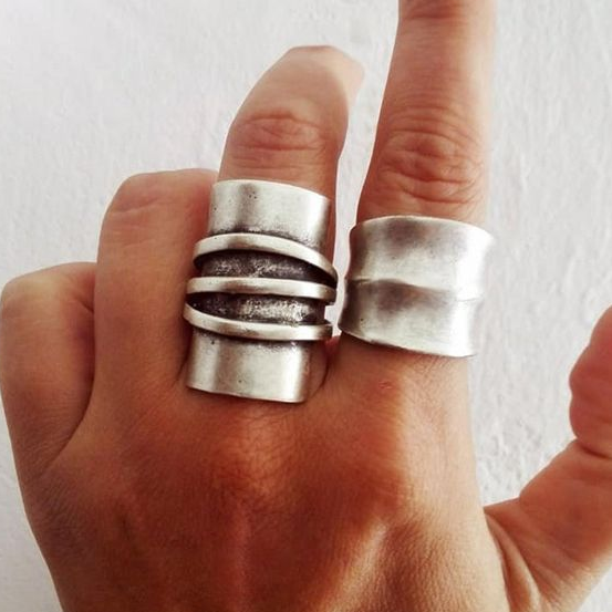 Conjunto de Anillos Vintage Plateados