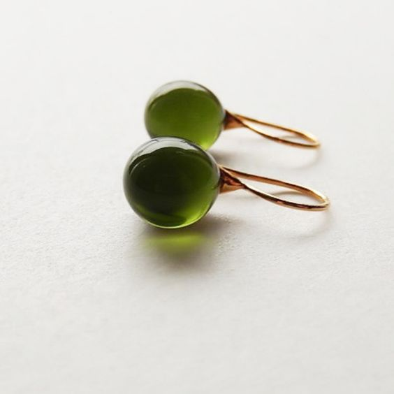 Pendientes Gota Verde Brillante