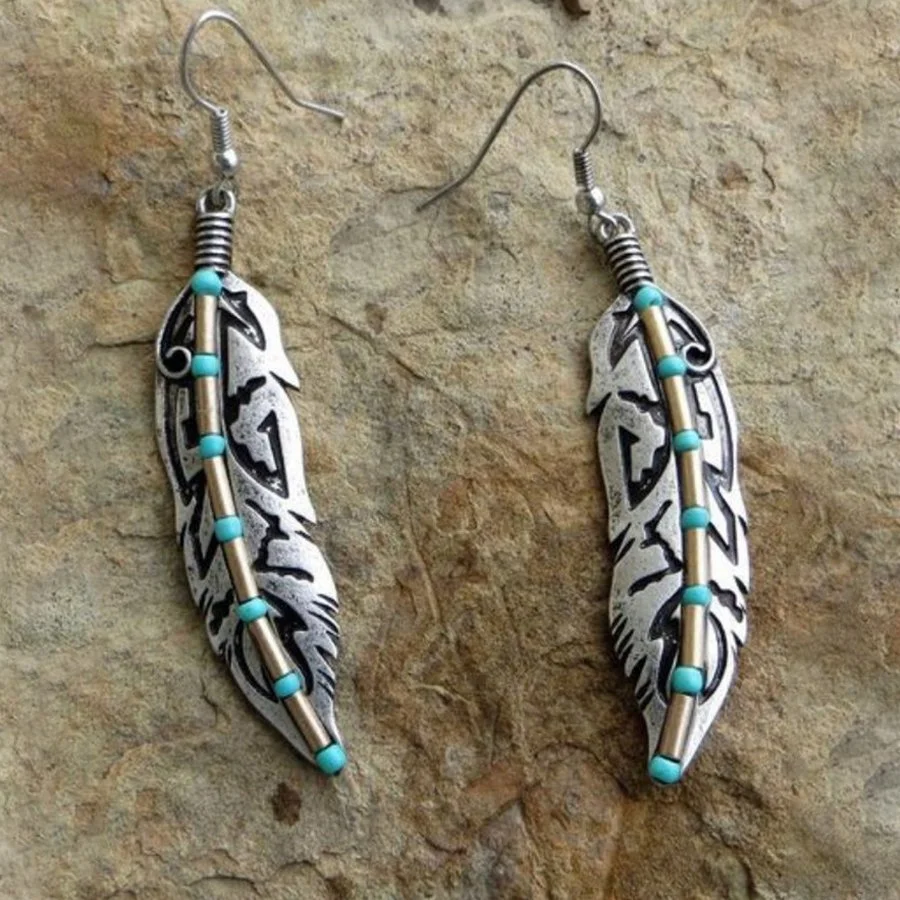 Pendientes Hoja Calada Turquesa