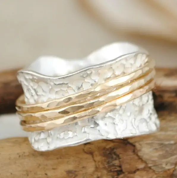 Anillo Giratorio Fino Bicolor