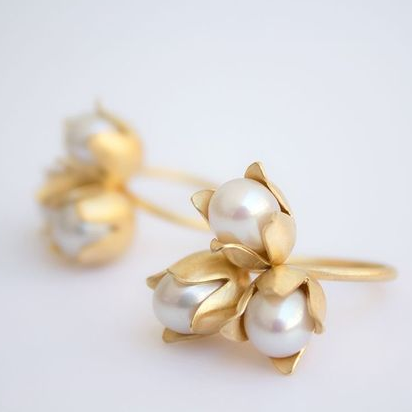 Pendientes Vintage Perla de Oro
