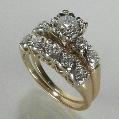 Anillo vintage de Oro brillante