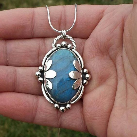 Collar Colgante Piedra Azul
