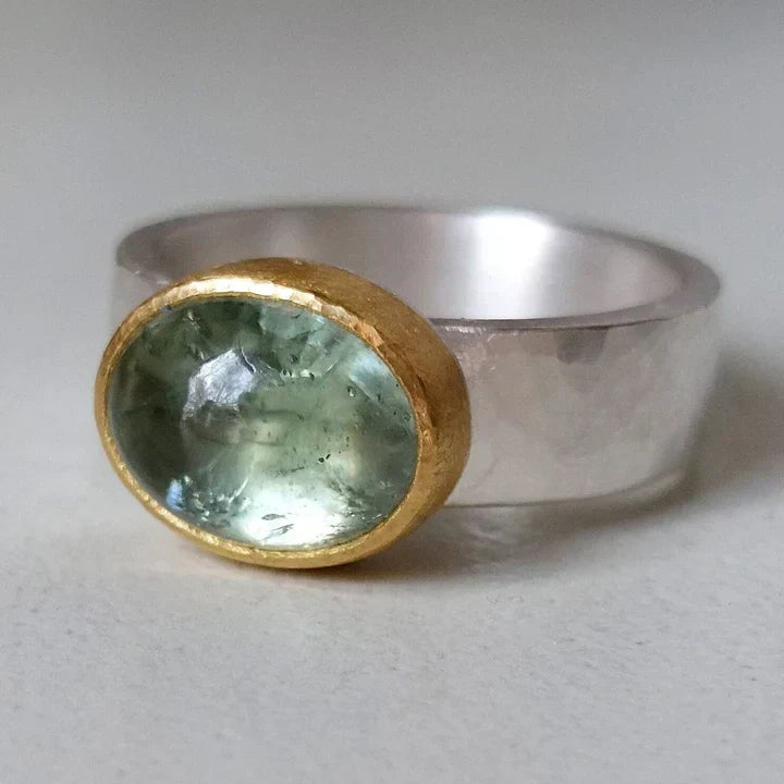 Anillo Vintage Verde Suave