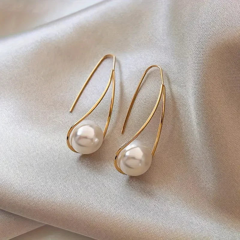 Pendientes Colgantes de Perlas Elegantes