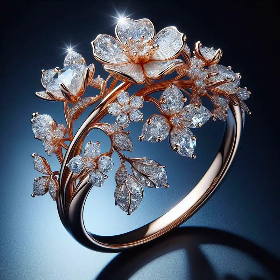 Anillo Vintage de Cristal Radiante