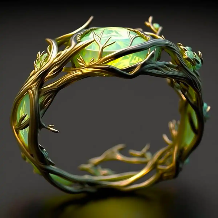 Anillo Ópalo Verde Naturaleza