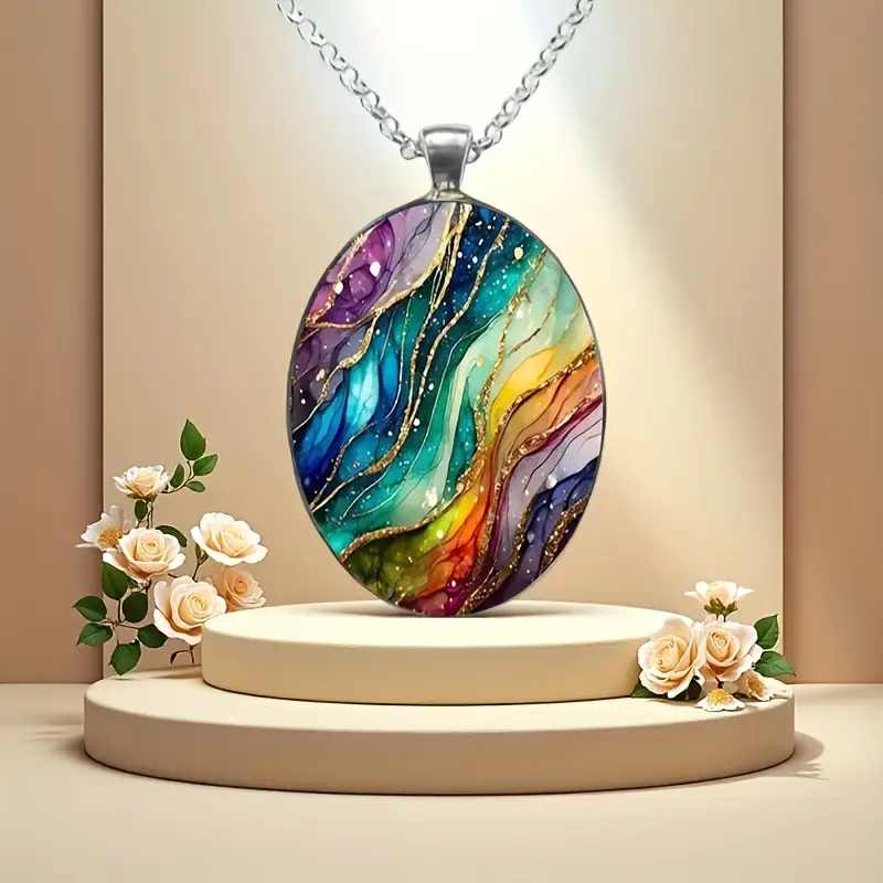 Collar Piedras de Colores Redondas