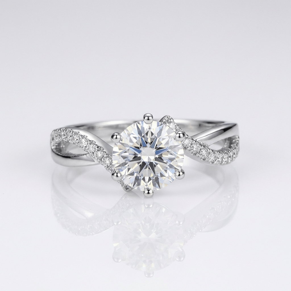 Anillo Redondo con Infinito y Circonita Plateado