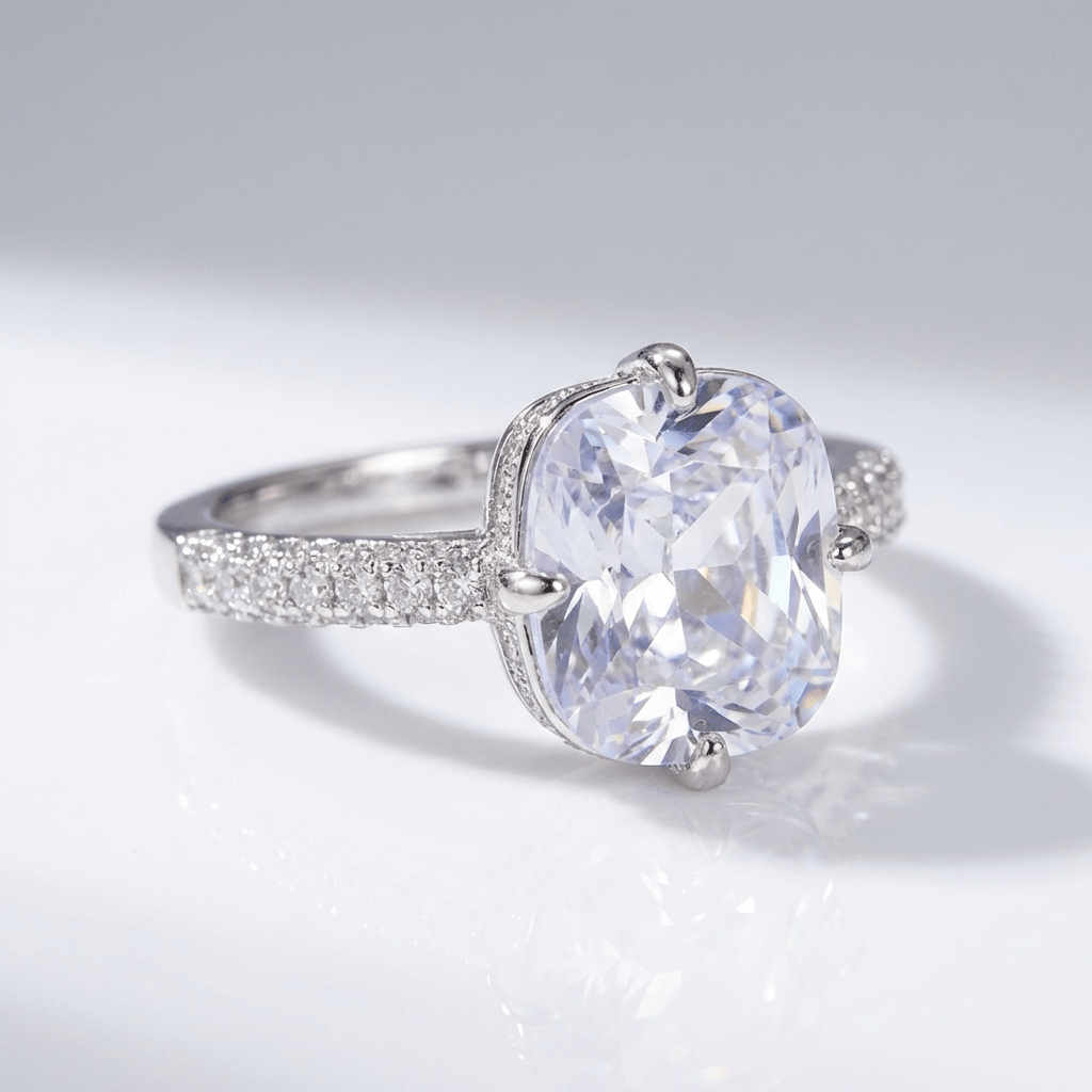 Anillo Elegantes Ovalado con Circonita Blanco