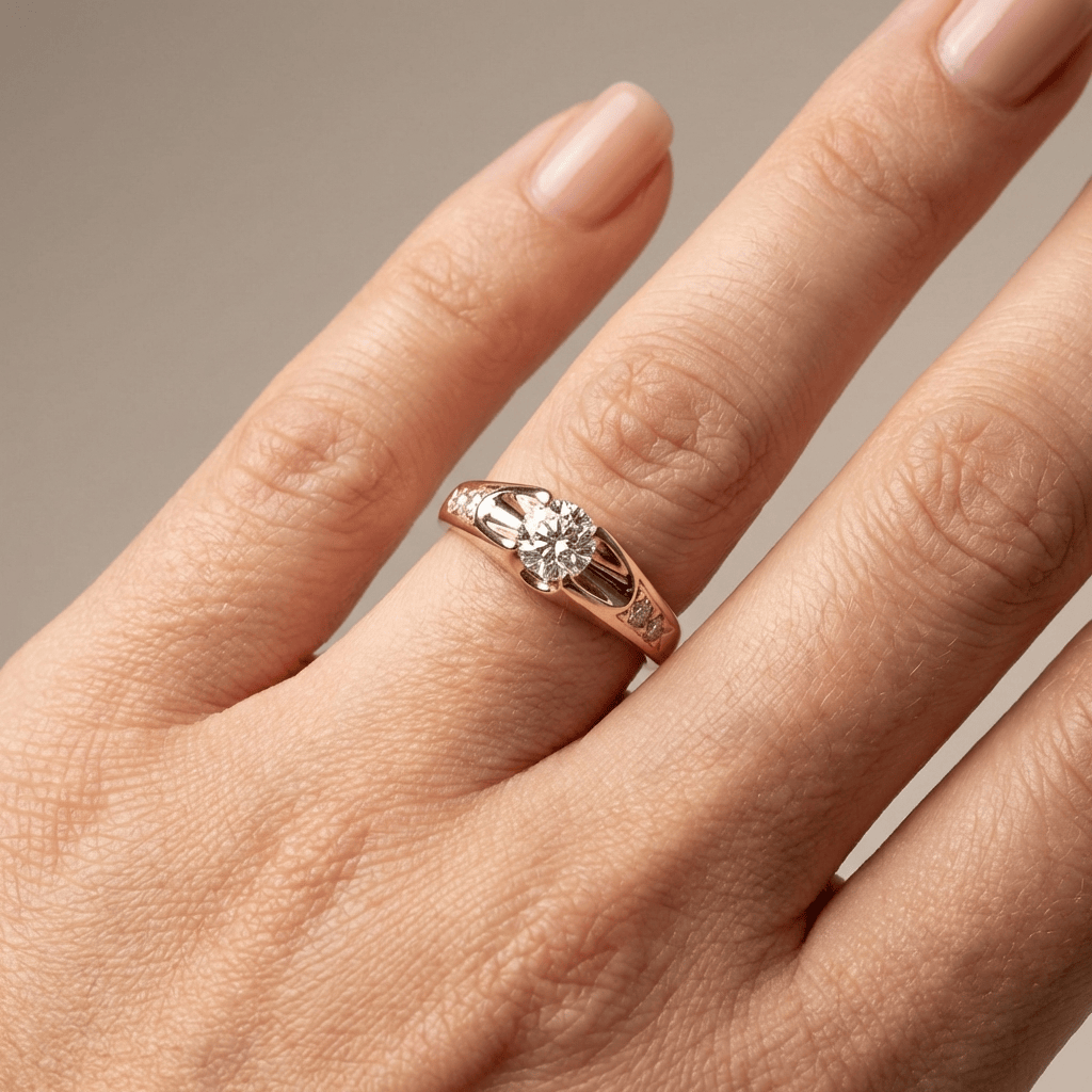 Anillo Clásico Solitario con Circonita