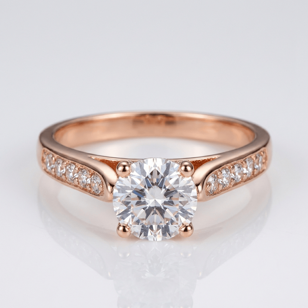 Anillo Clásico Redondo con Circonita