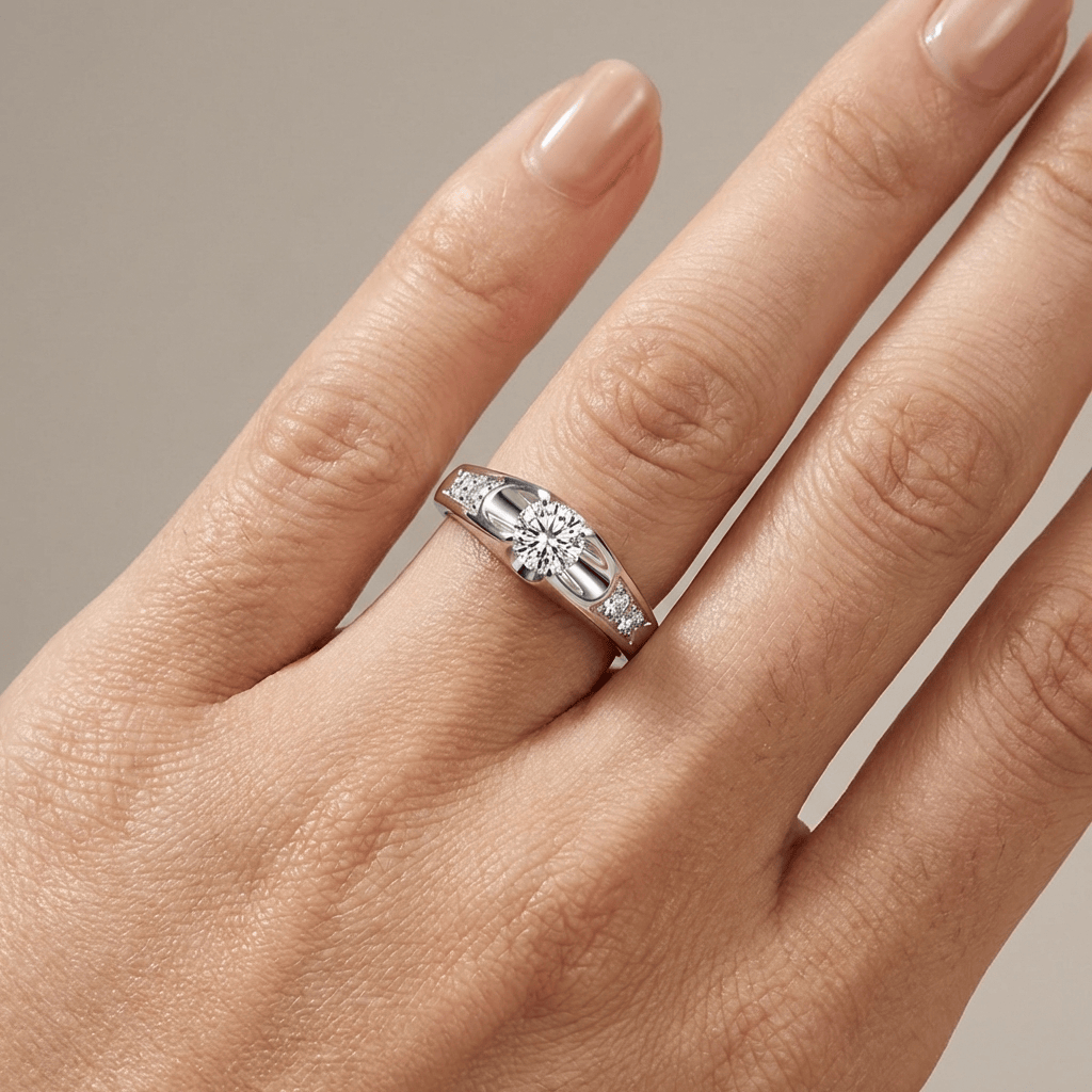 Anillo Clásico Solitario con Circonita