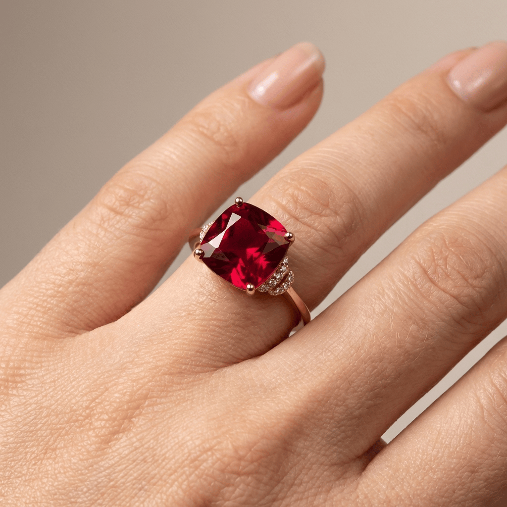 Anillo con Piedra de Oro Rosa