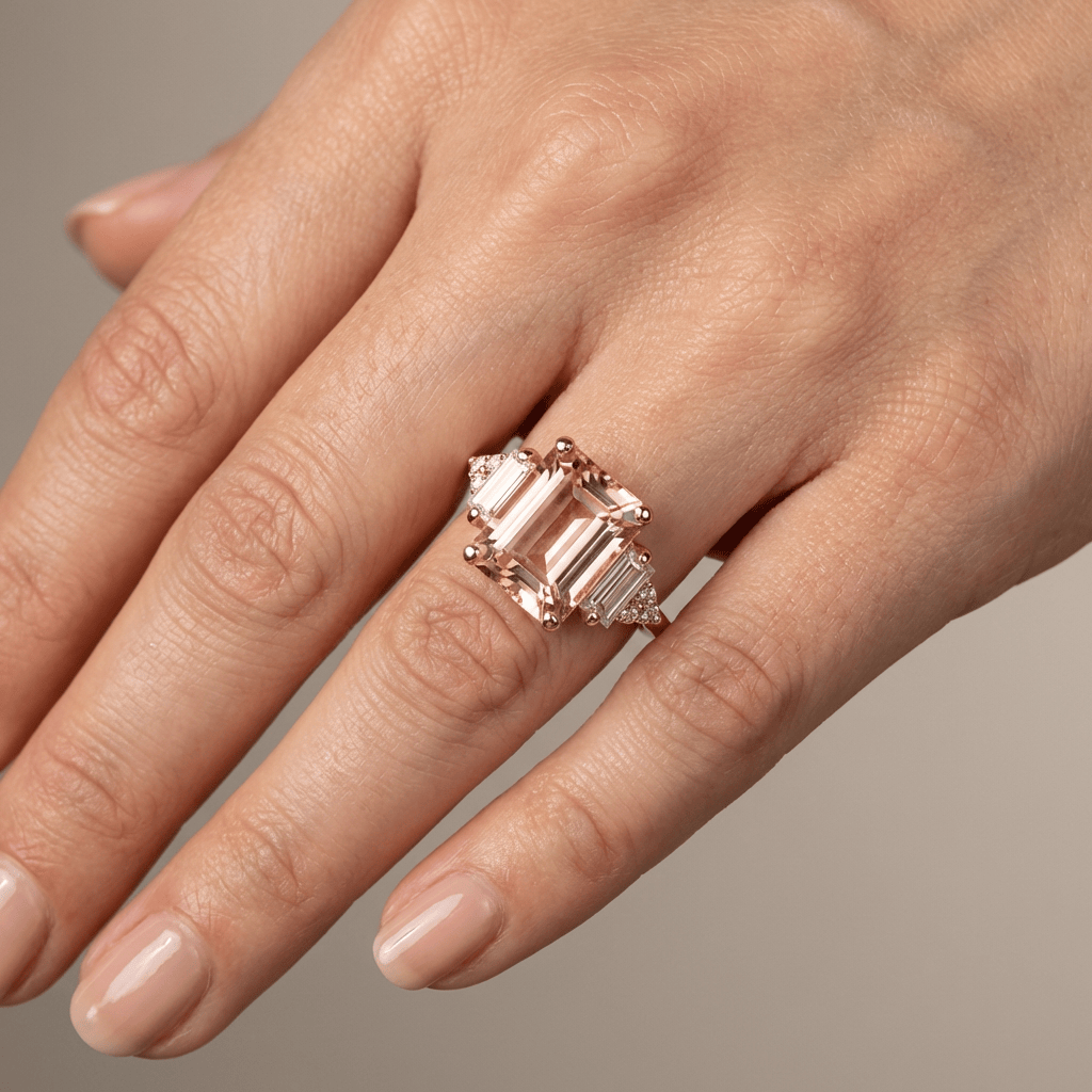 Anillo Triple con Cristal Plateado