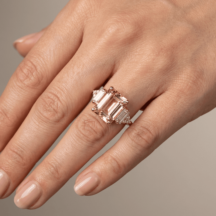 Anillo Triple con Cristal Plateado