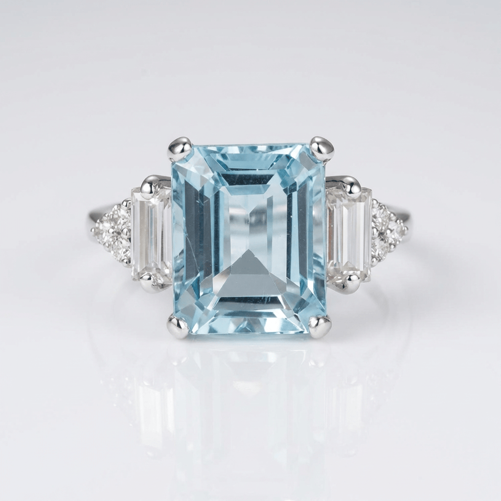 Anillo Triple con Cristal Plateado