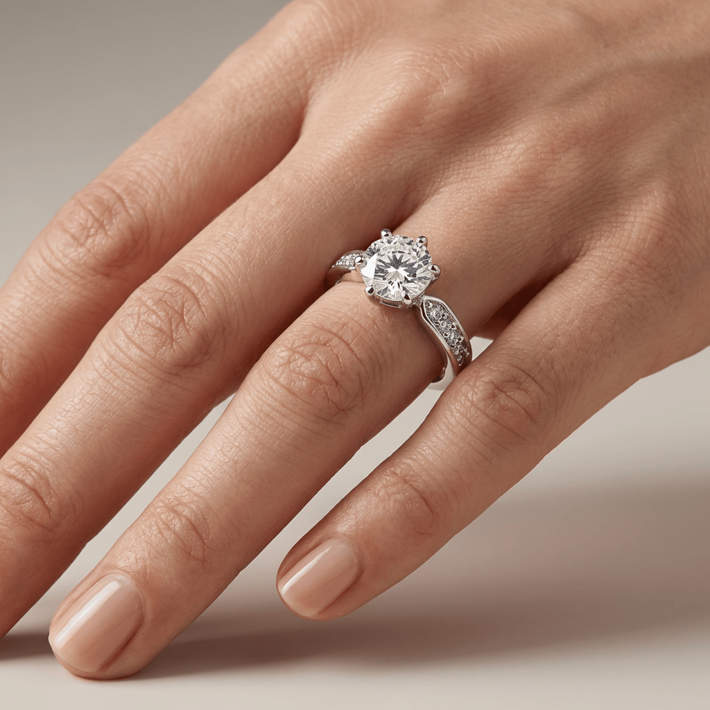 Anillo Redondo Pavé con Cristal