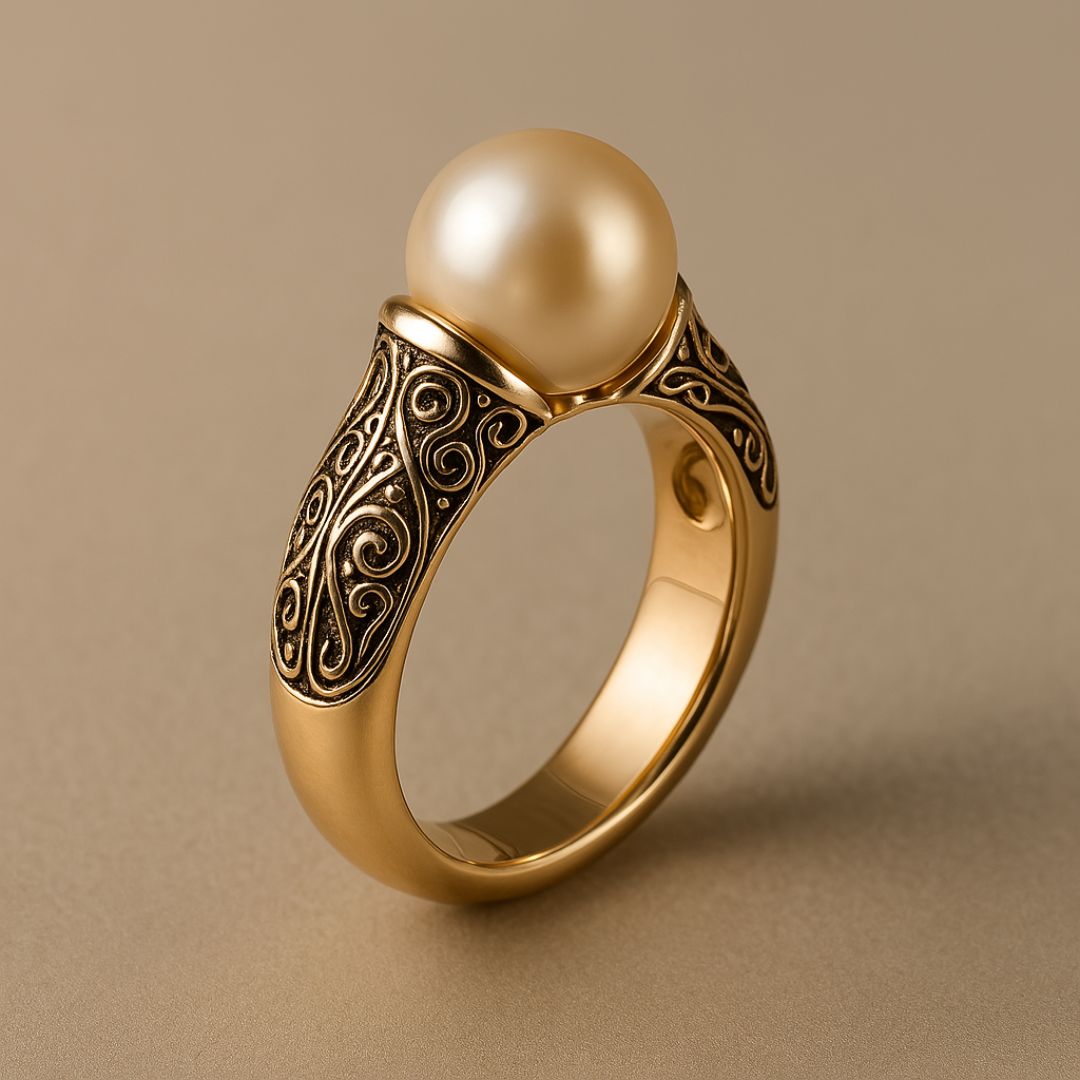 Anillo Vintage en Perlas y Oro