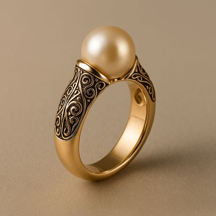 Anillo Vintage en Perlas y Oro