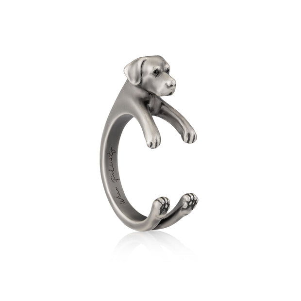 Anillo Labrador Retriever envolvente, plata