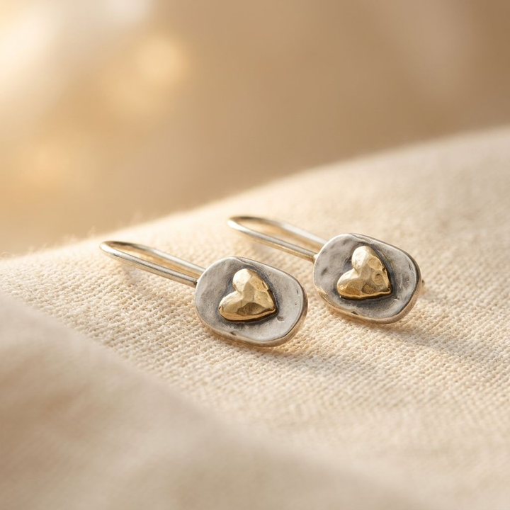 Pendientes Corazón Plateado y Dorado
