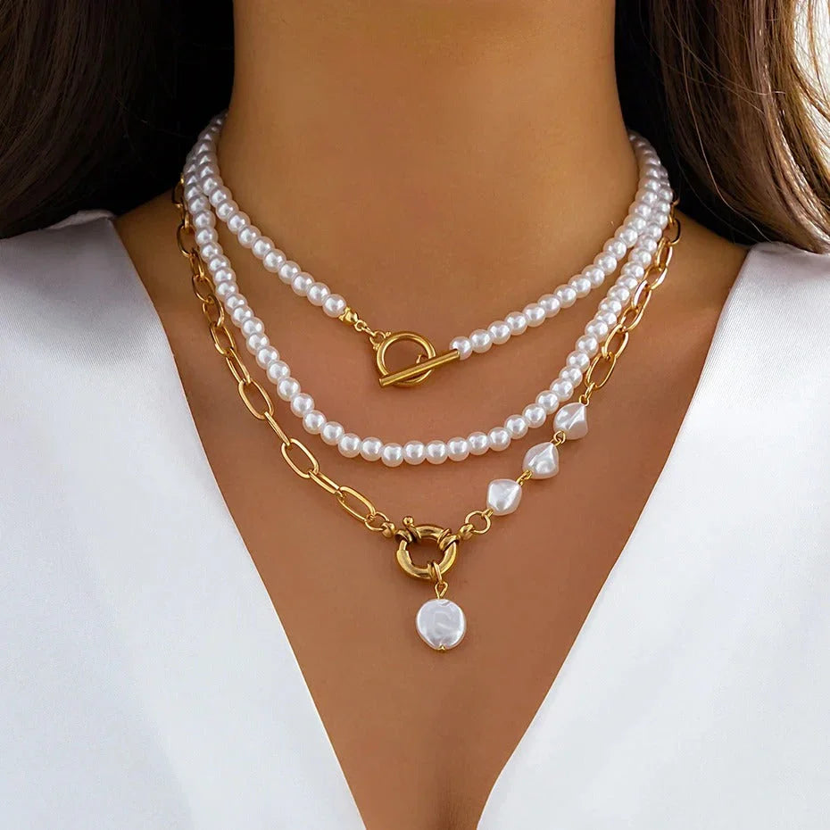 Collar Elegancia de Perla y Cadena