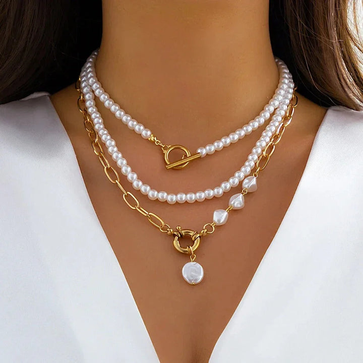Collar Elegancia de Perla y Cadena