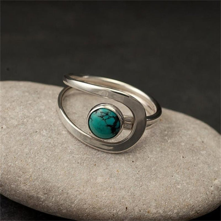 Anillo Abierto Turquesa Minimalista
