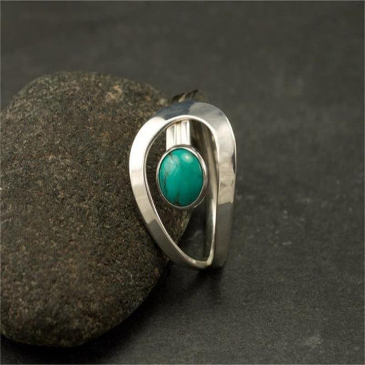 Anillo Abierto Turquesa Minimalista